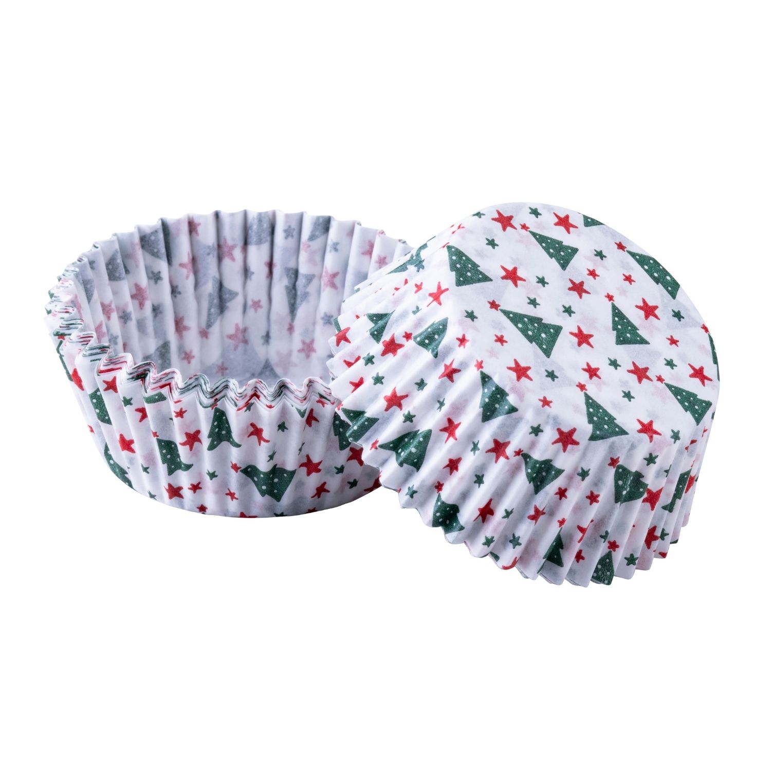 Muffinpapierbackförmchen mit weihnachtlichem Tannenbaummotiv