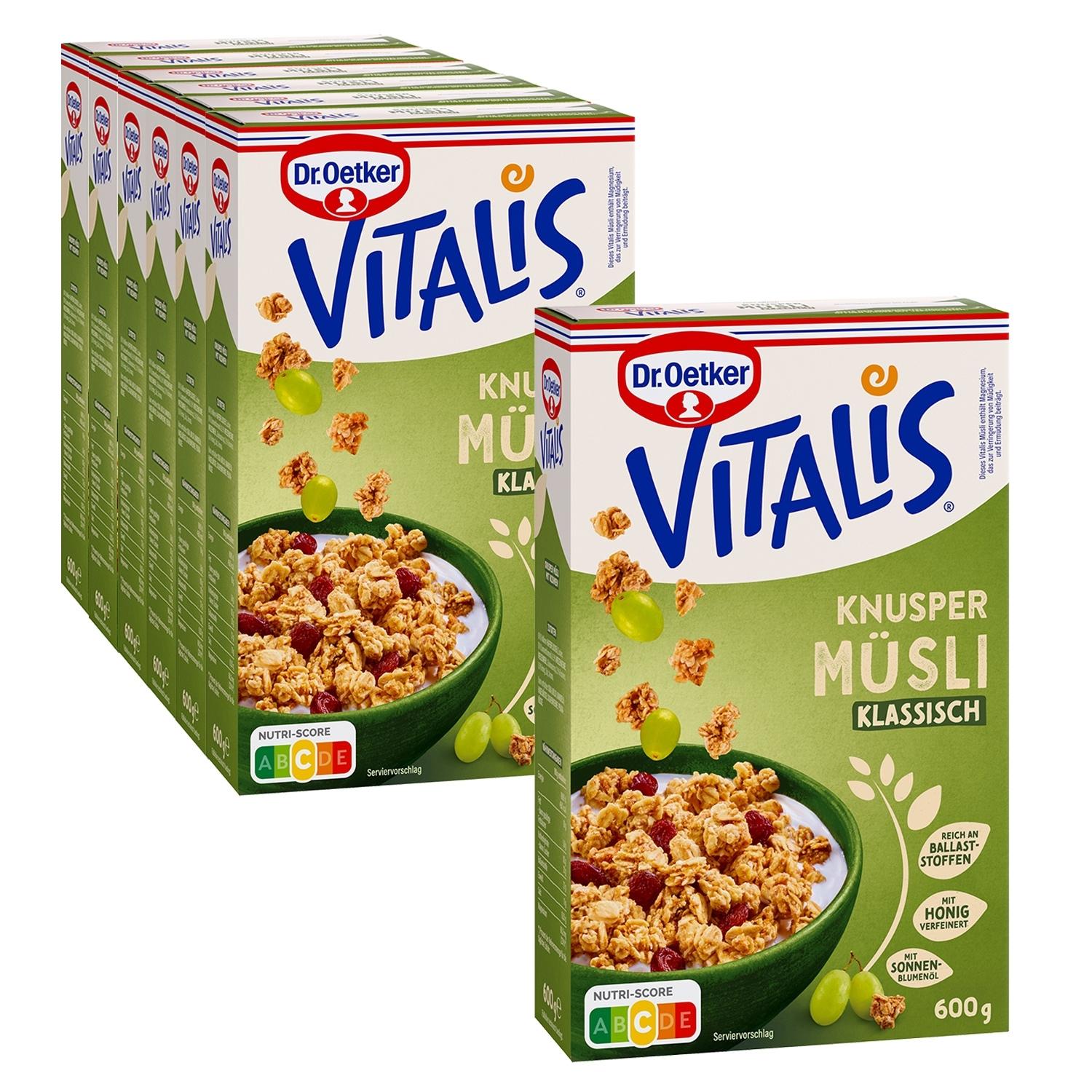Vitalis Knuspermüsli klassisch, 6er Pack + 1 gratis