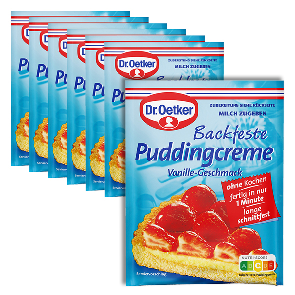 Backfeste Puddingcreme, 6er Pack + 1 gratis
