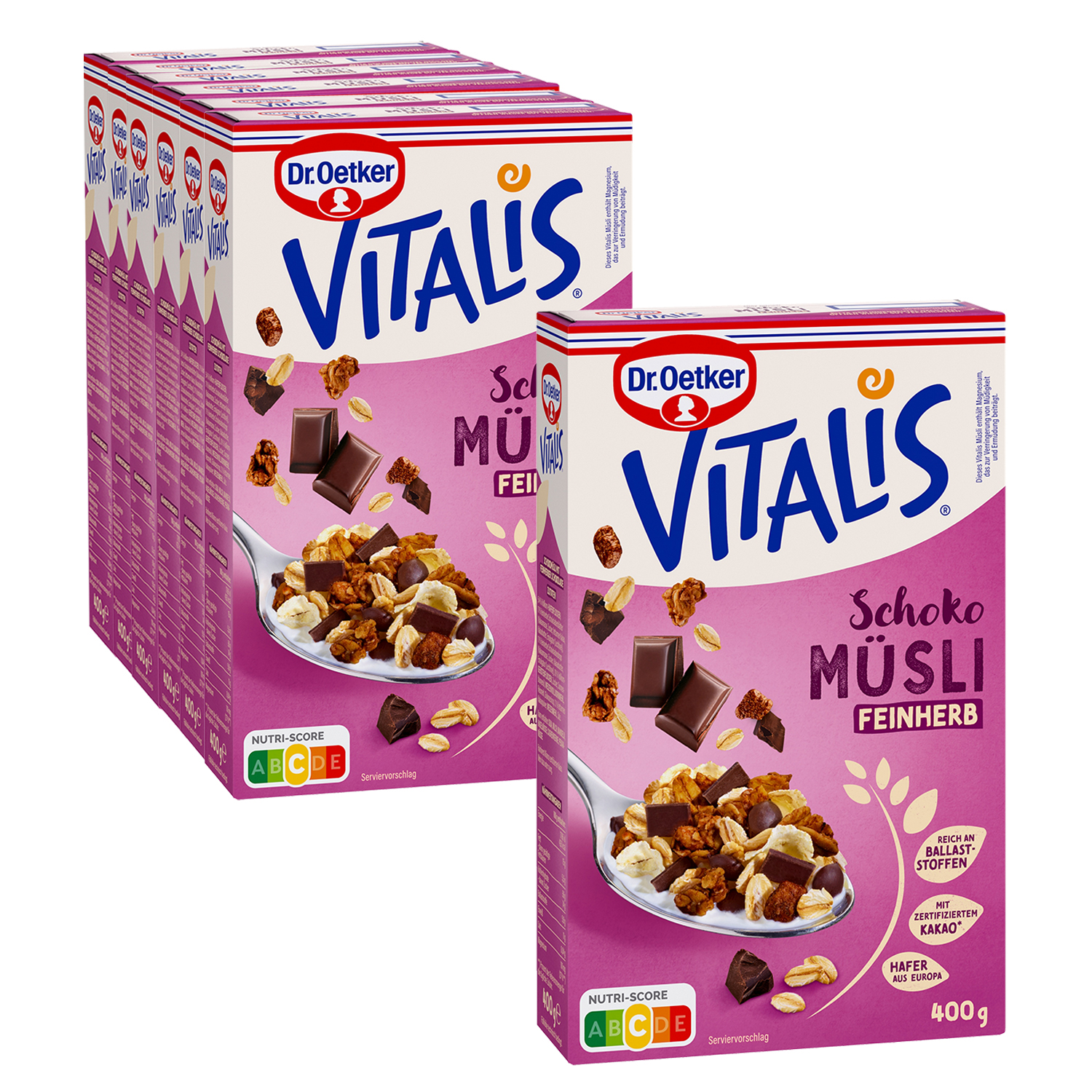 Vitalis Schokomüsli feinherb, 6er Pack + 1 gratis