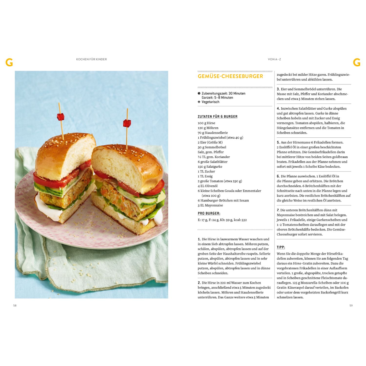 Rezept für Gemüsecheeseburger mit Bild von Gemüsecheeseburger