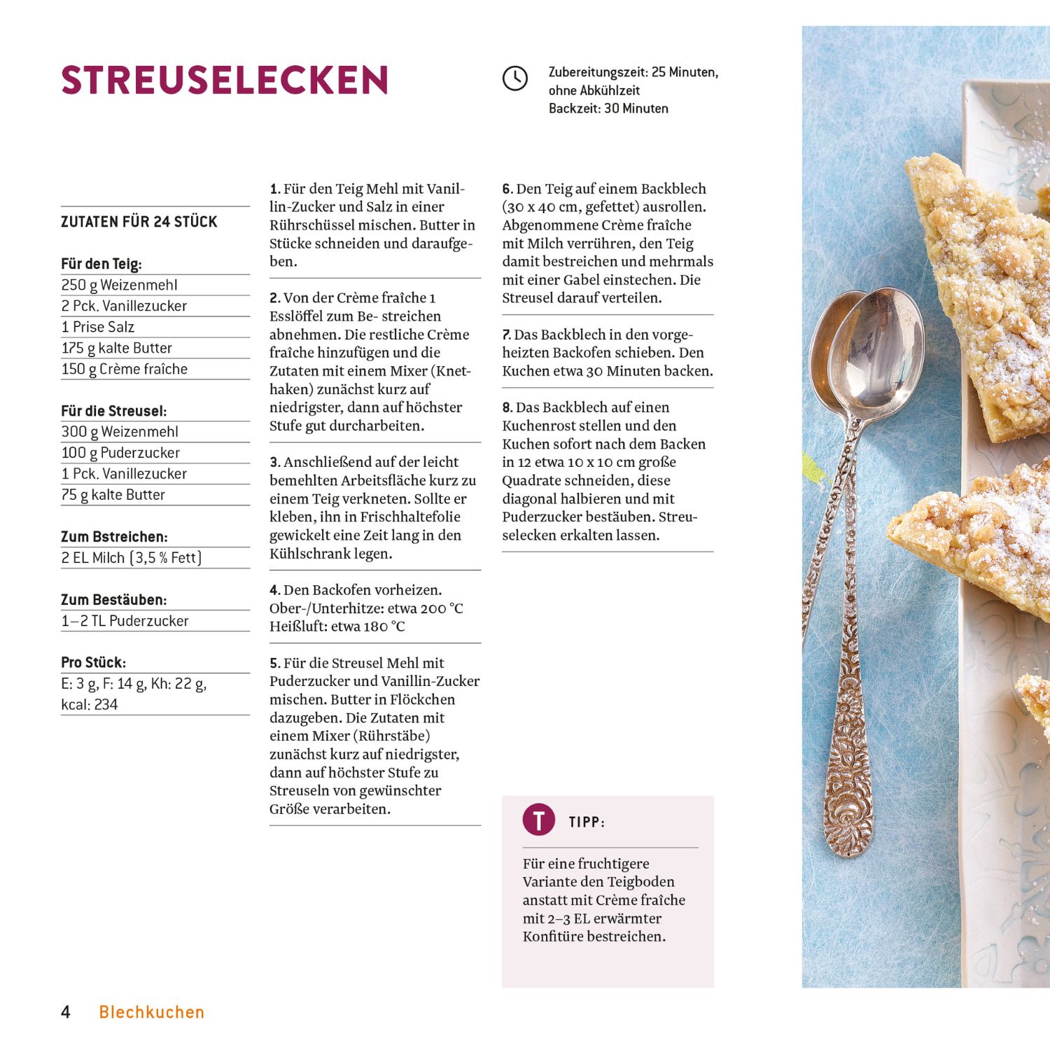 Rezeptausschnitt aus dem Dr. Oetker Backbuch Expressbacken