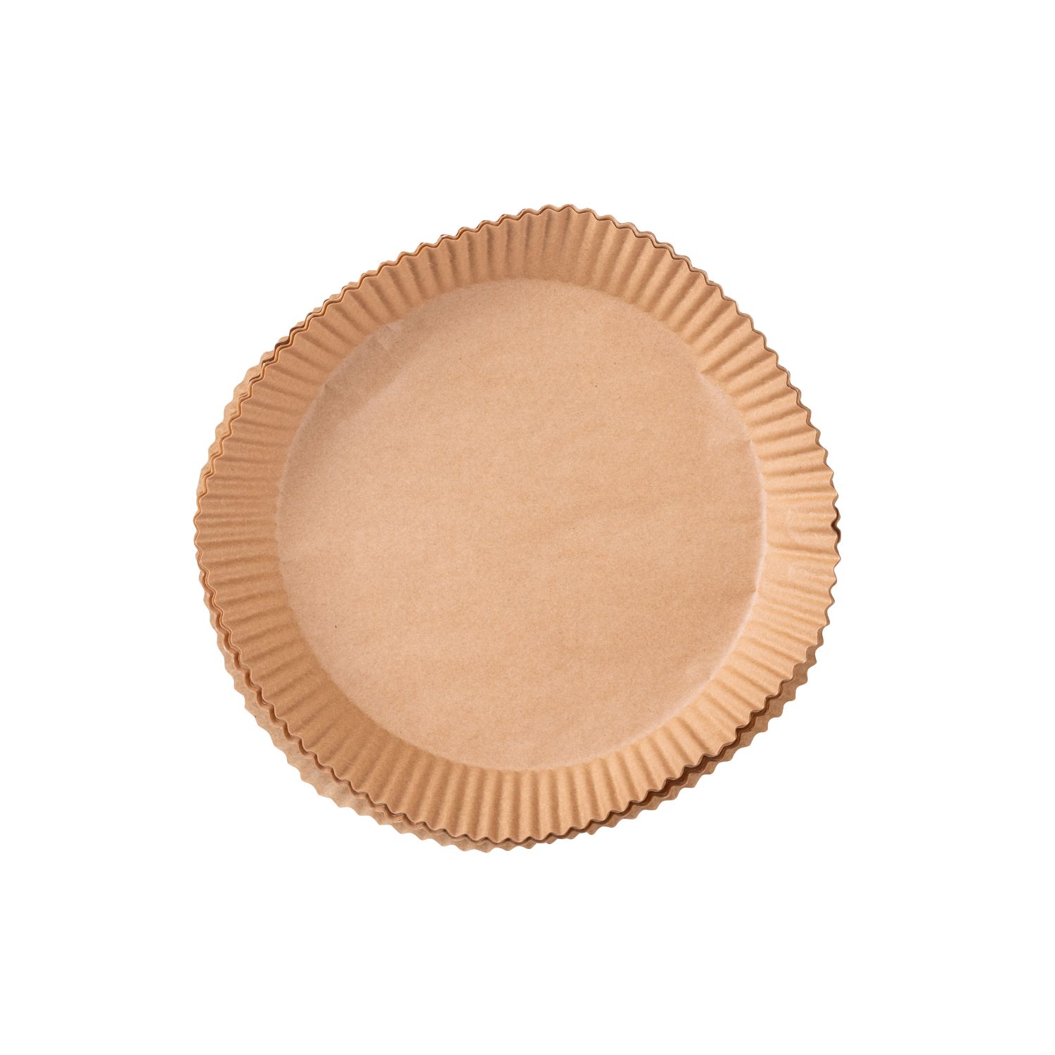 Backpapier rund für die Heissluftfritteuse 20 cm rund vor weissem Hintergrund