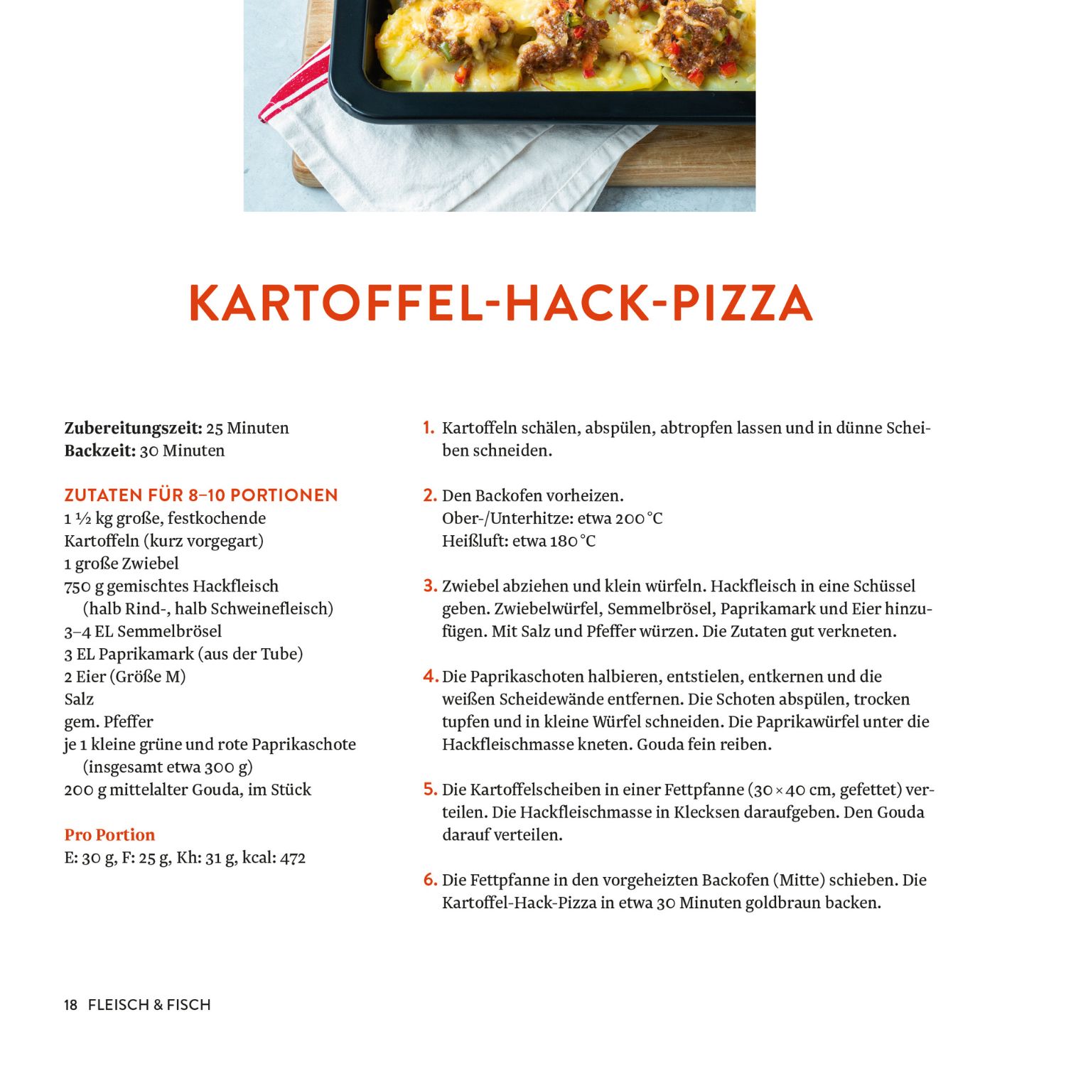 Rezeptausschnitt für Kartoffel-Hack-Pasta aus dem Dr. Oetker Rezeptbuch One Pot