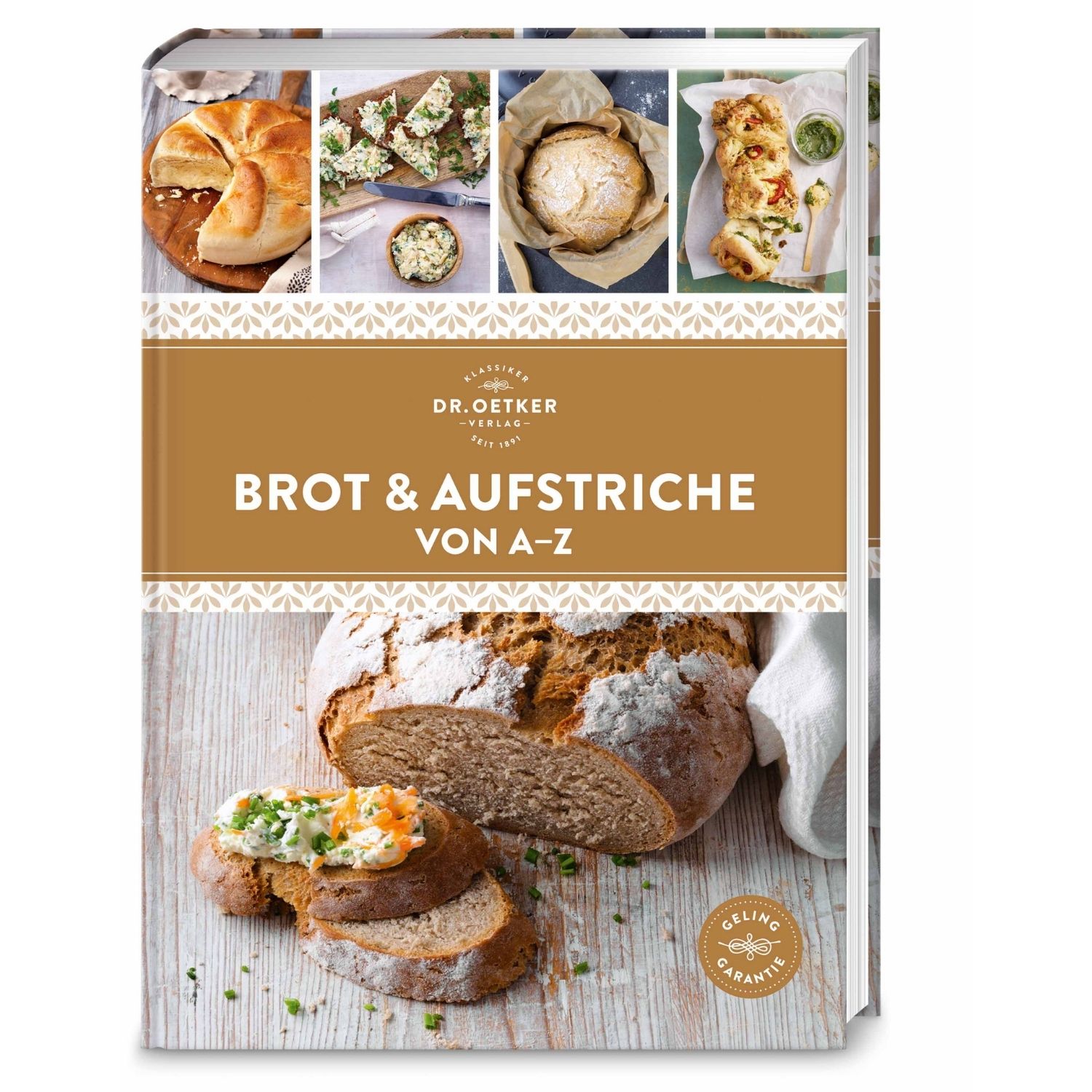 Buchcover mit dem Titel Brot und Aufstriche von A bis Z mit einigen Broten abgebildet 