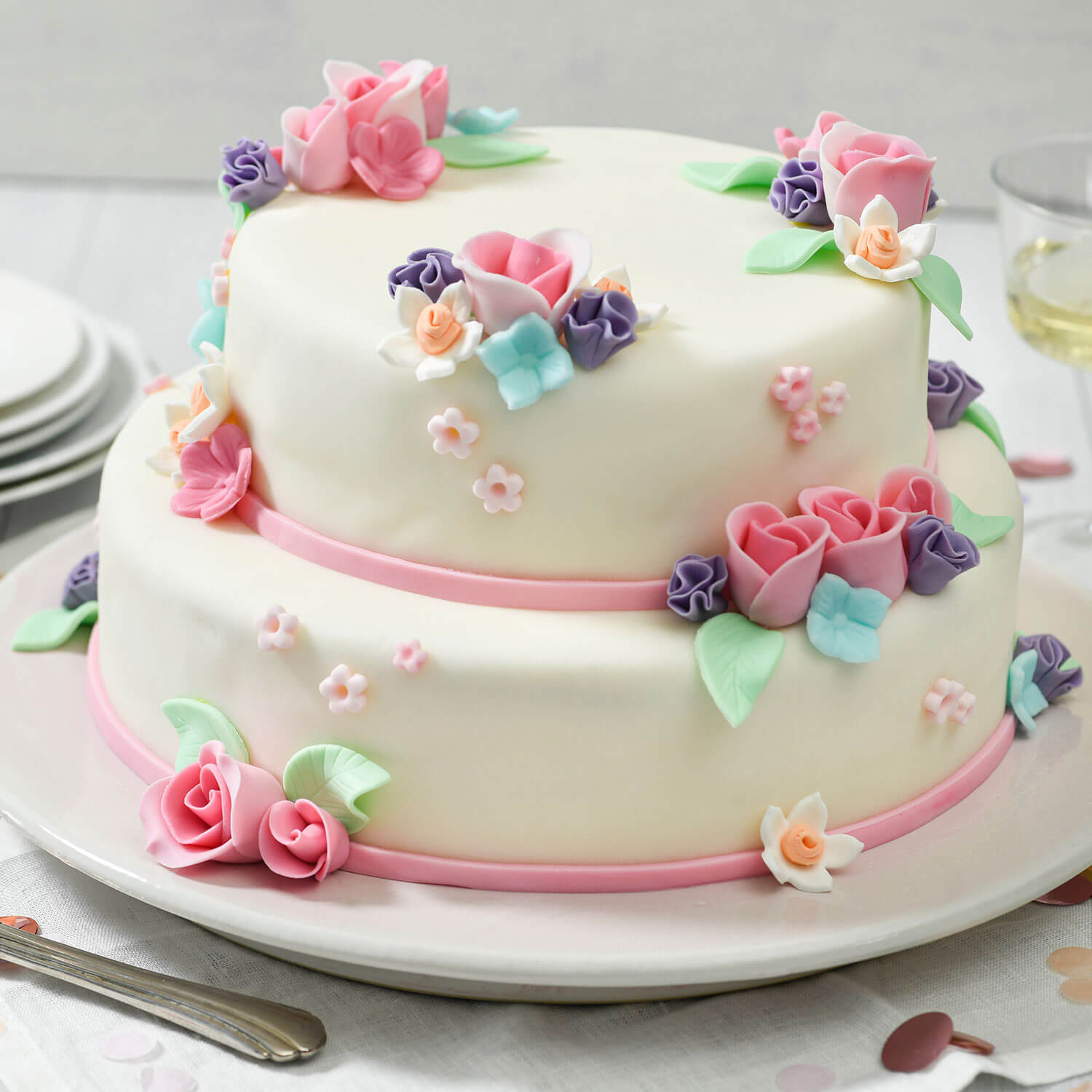 Weiße Fondant Decke 