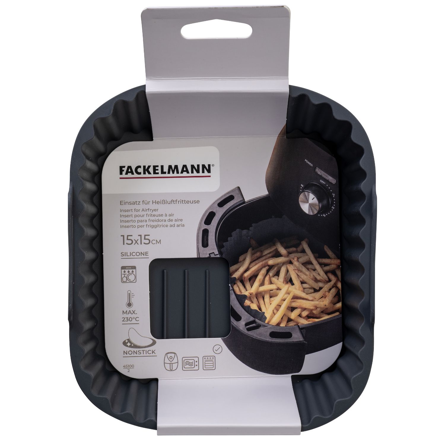 Eckige Silikonform mit Verpackung