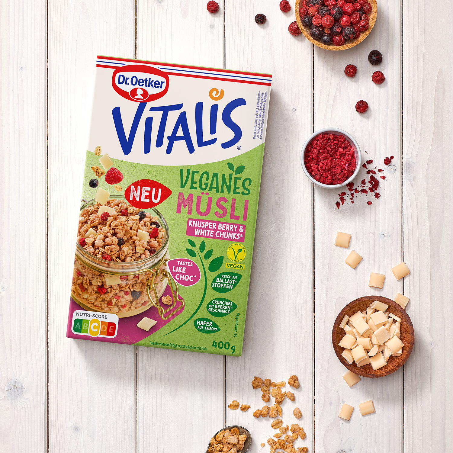Vitalis Vegan Knusper Berry White Chunks