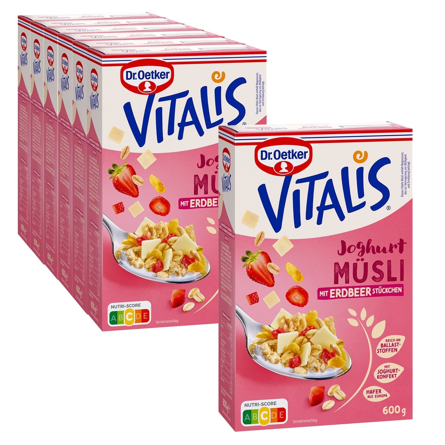 Vitalis Joghurtmüsli, 6er Pack + 1 gratis