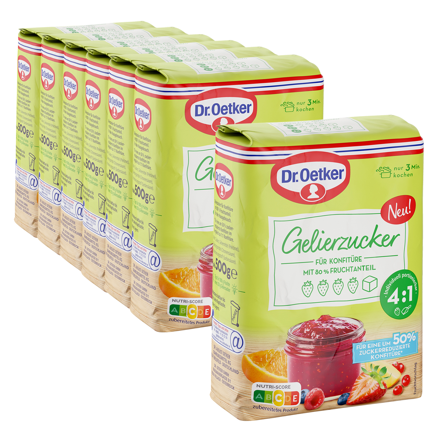 Gelierzucker 4:1, 6er Pack + 1 gratis