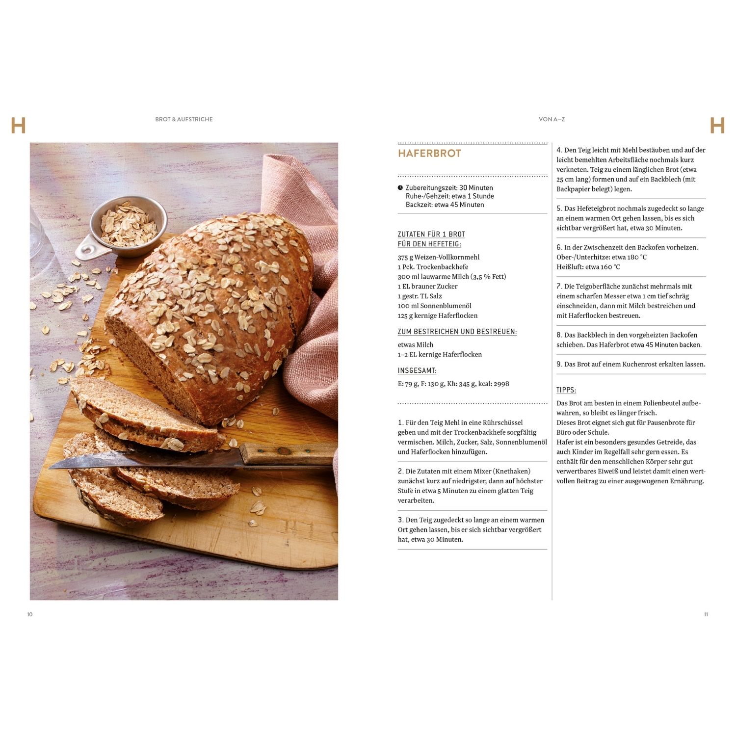 Rezept für Haferbrot mit einem Bild von Haferbrot daneben