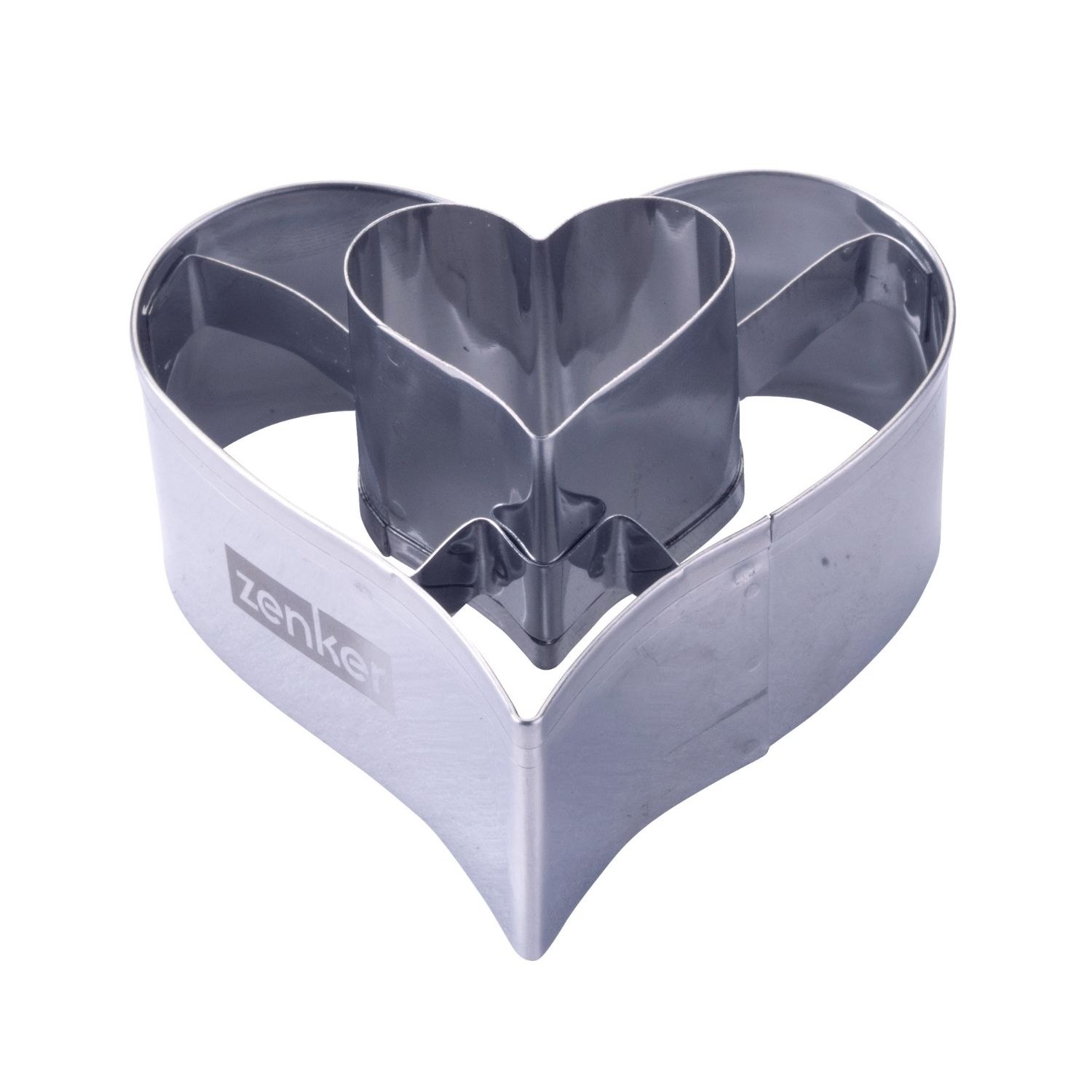 Backausstechform aus Metall mit doppelter Herzform