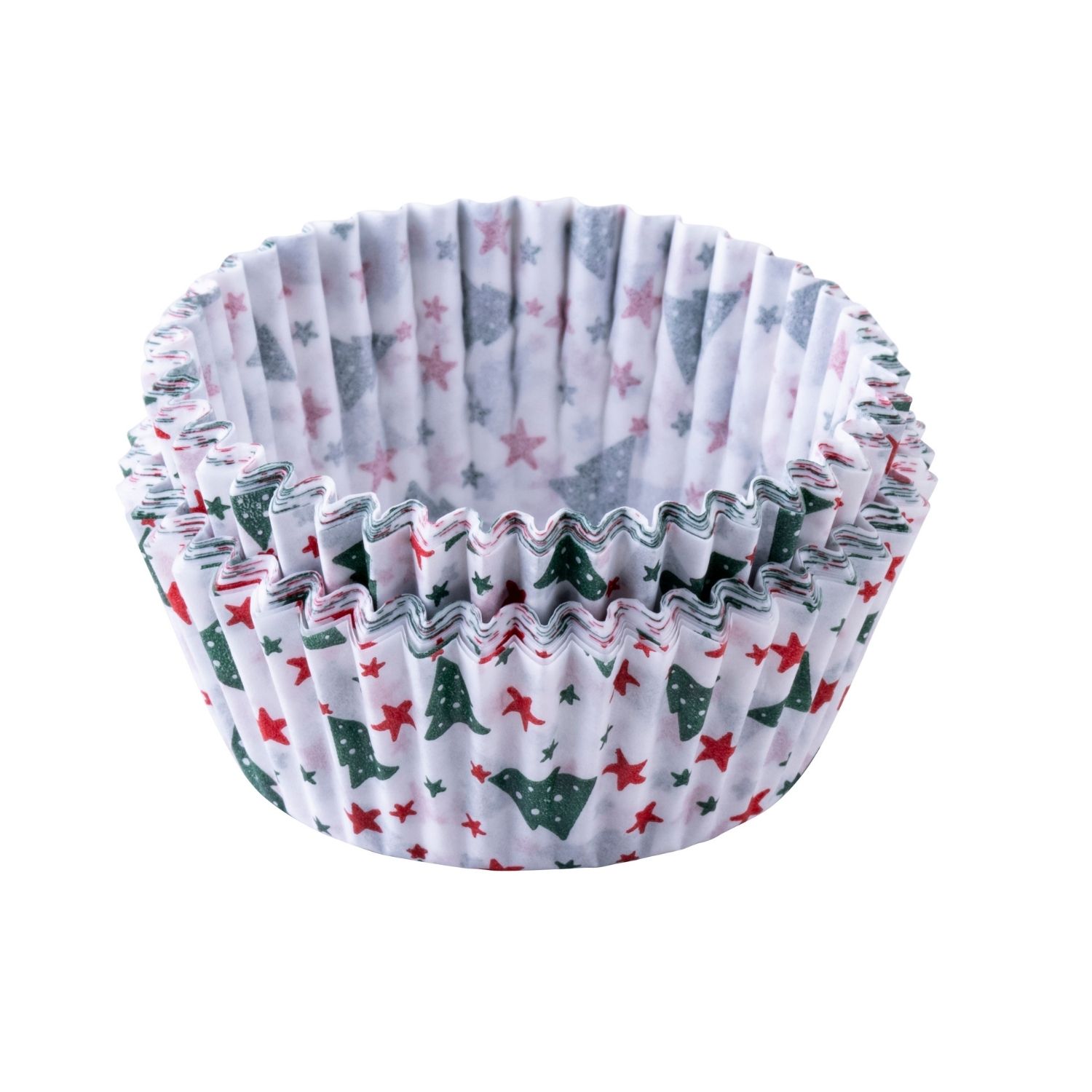 Muffinpapierbackförmchen mit Tannenbaummotiv 