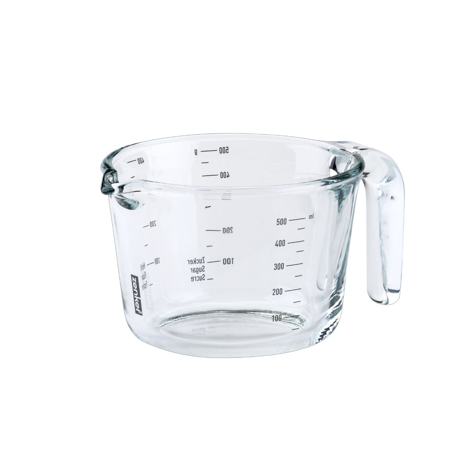Glasmessbecher mit Henkel und 500ml Volumen