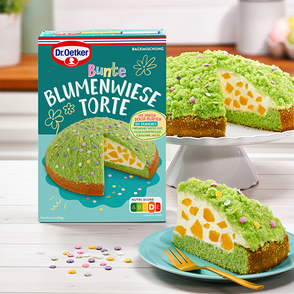 Bunte Blumenwiese-Torte