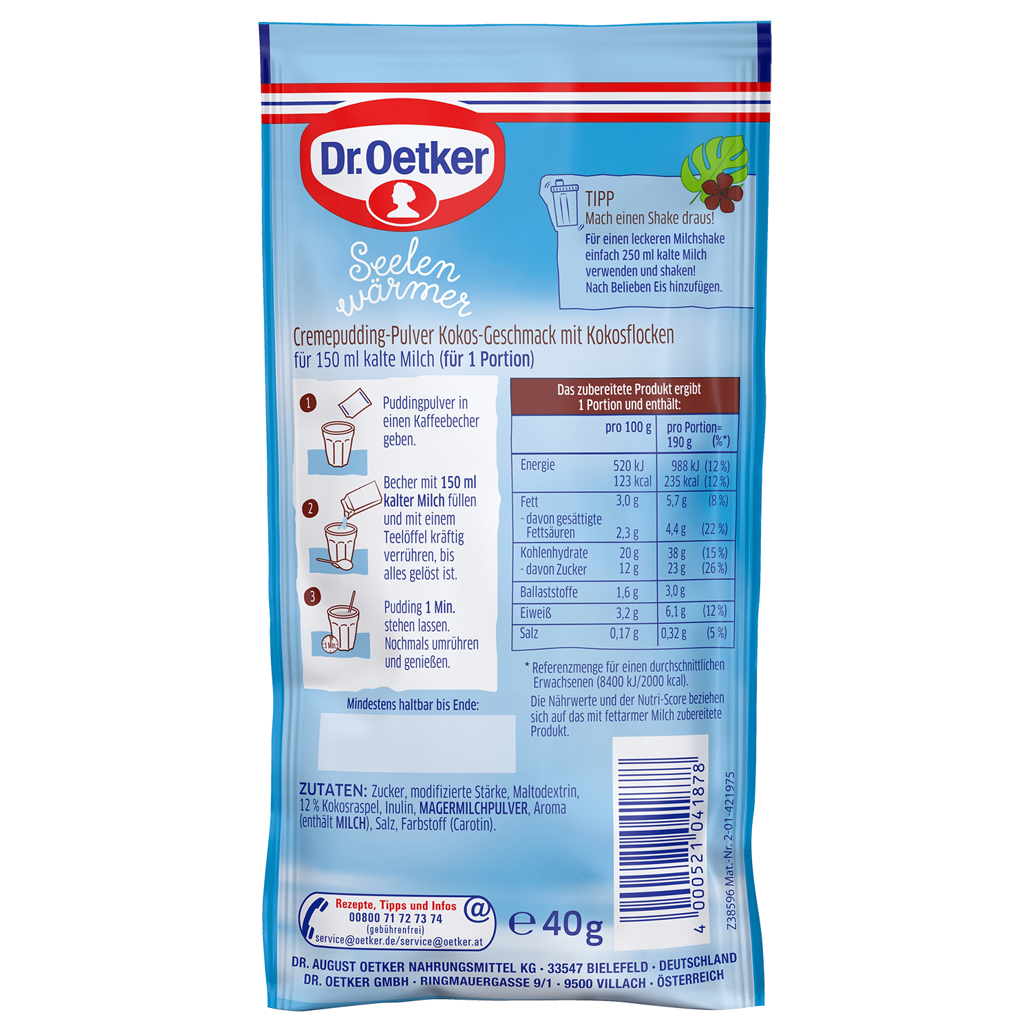 Seelenwärmer Kokos-Geschmack