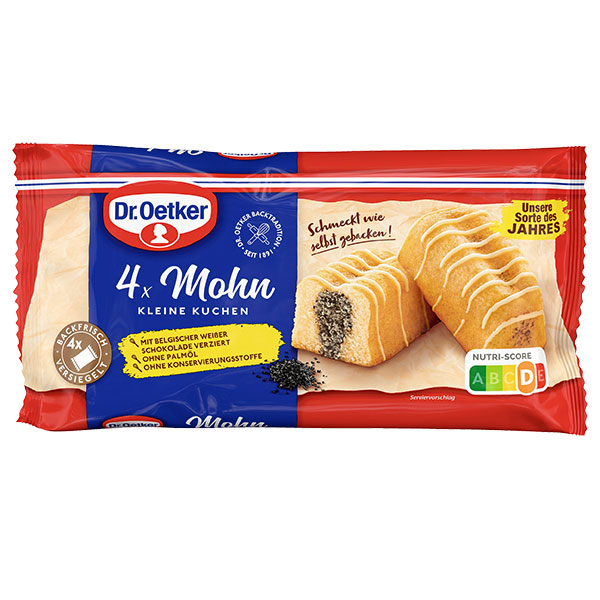 Fertige kleine Kuchen 4er Mohn