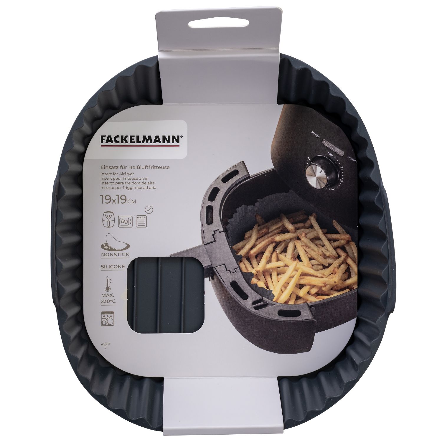 Eckige Silikonform mit Verpackung