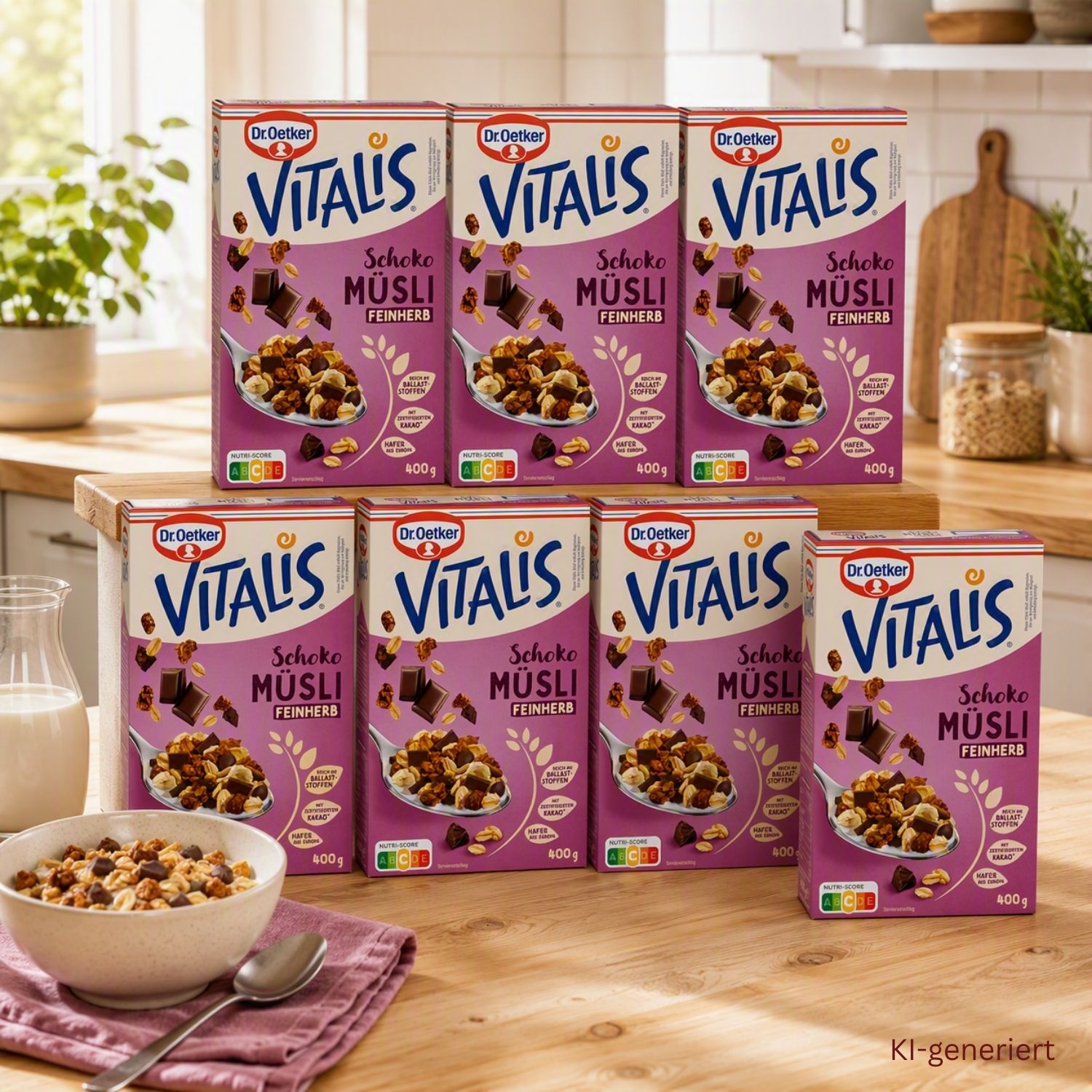 Vitalis Schokomüsli feinherb, 6er Pack + 1 gratis