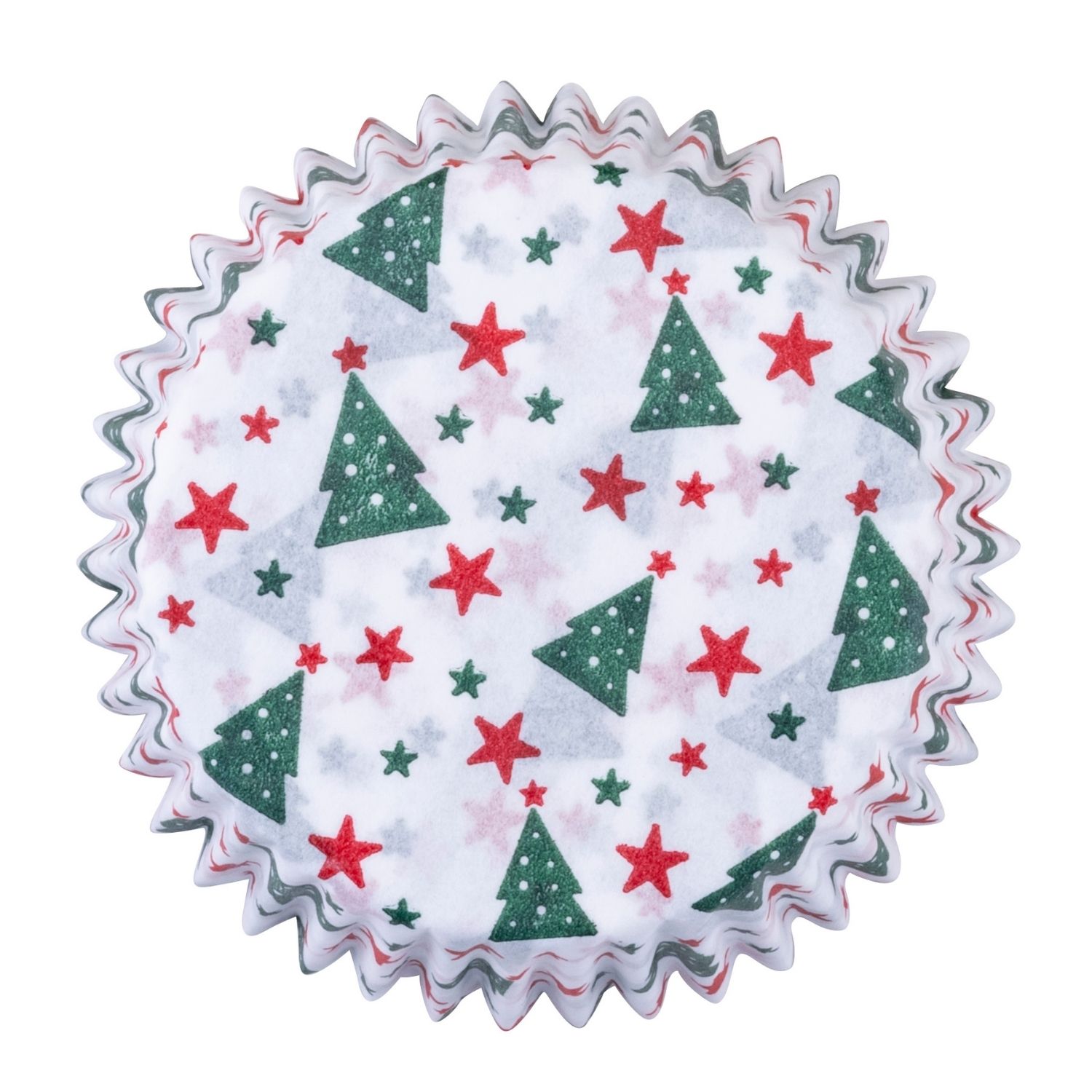 Muffinpapierbackförmchen mit weihnachtlichem Tannenbaummotiv