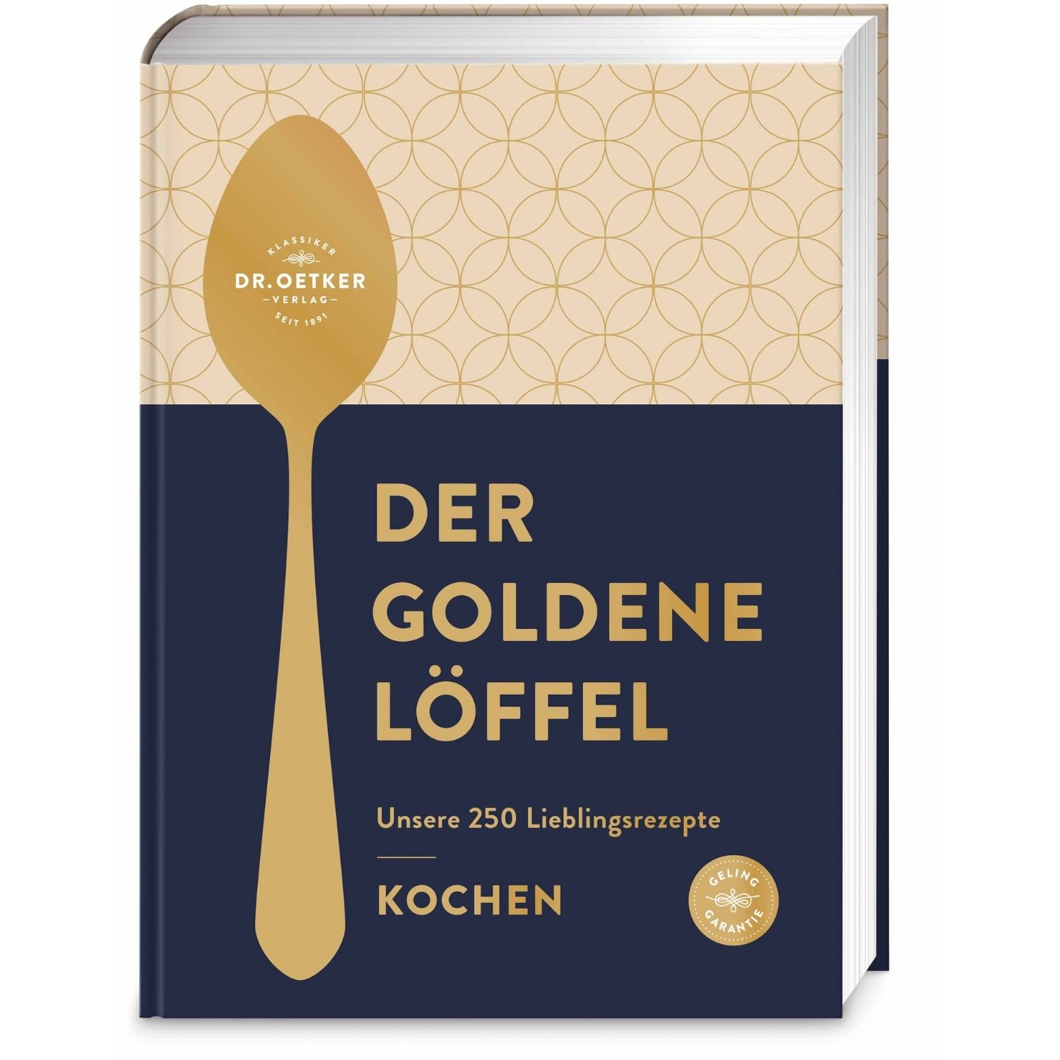 Buchcover mit dem Titel Der goldene Löffel in den Farben gold und schwarz mit einem großen goldenen Löffelmotiv