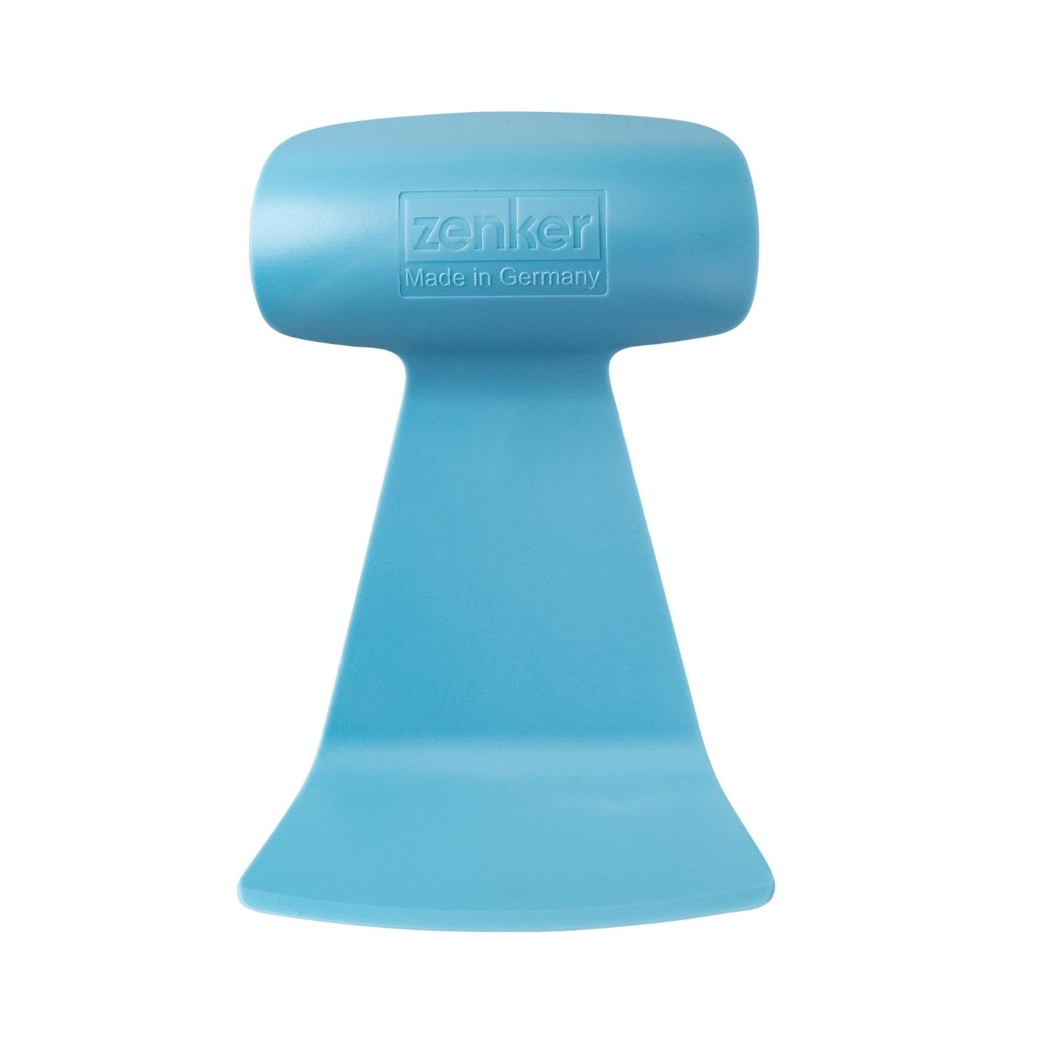 Hellblauer Creme und Teigverteiler mit Zenker Logo