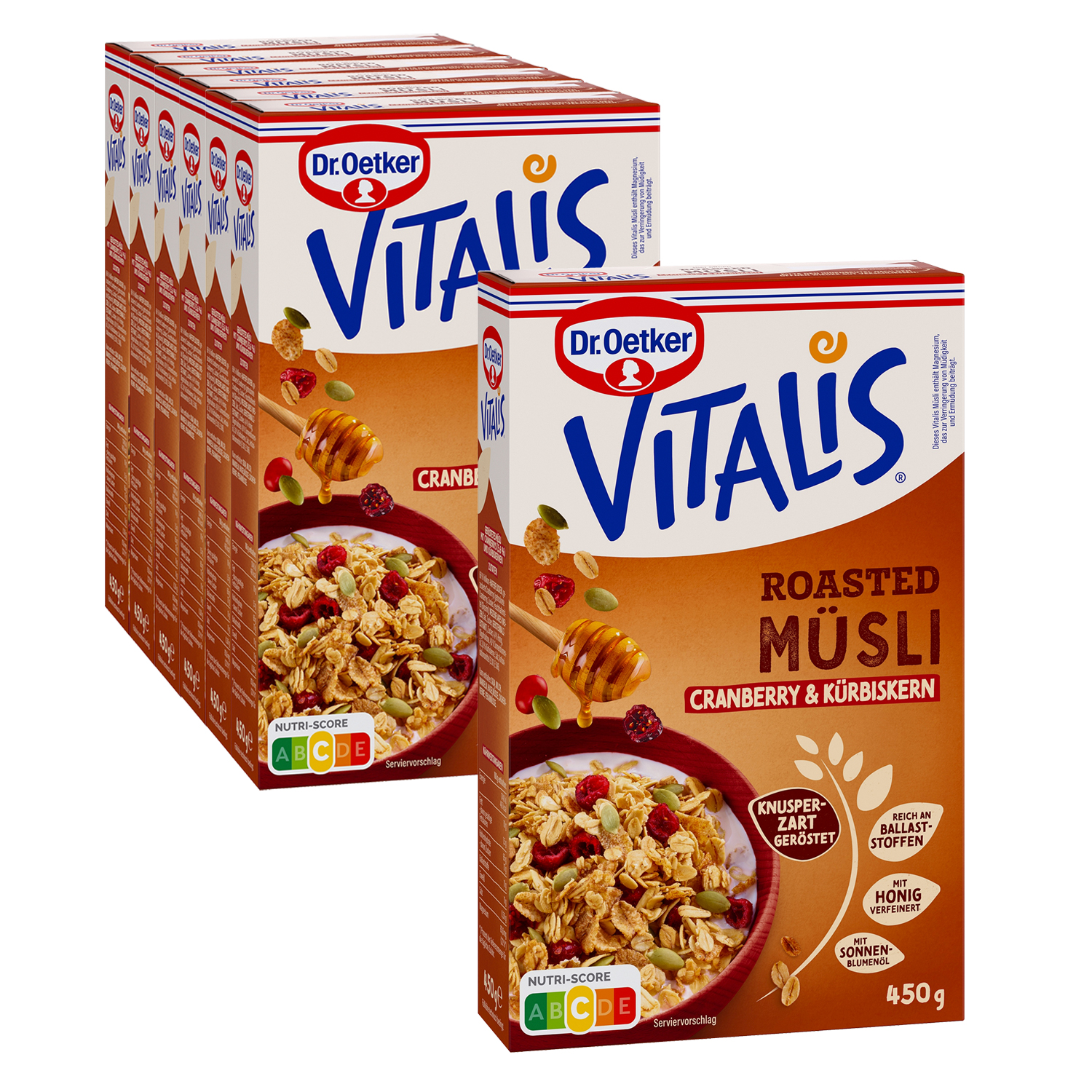 Vitalis Roasted Cranberry-Kürbiskern, 6er Pack + 1 gratis