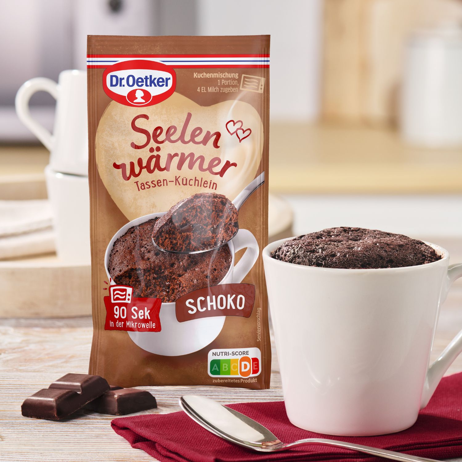 Seelenwärmer Tassenküchlein Schoko