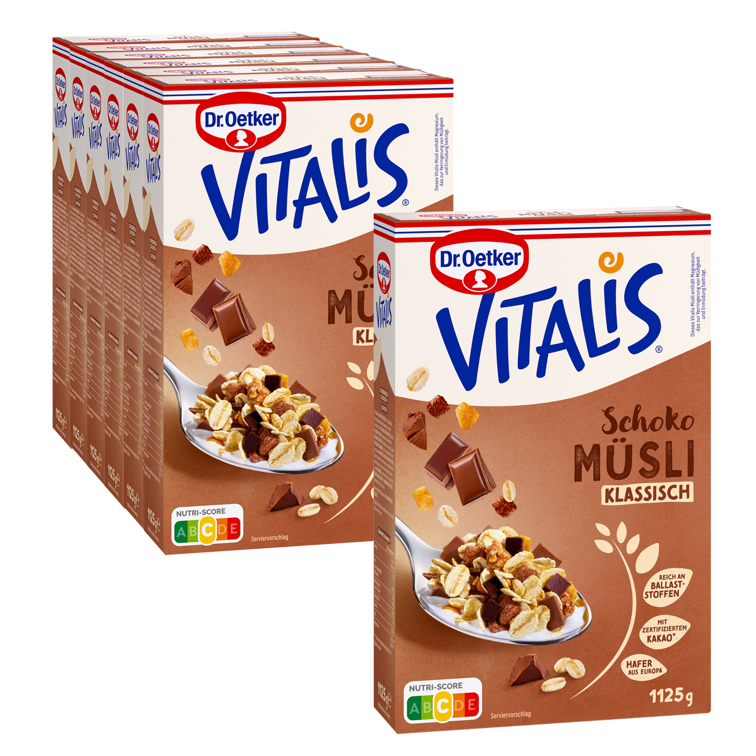 Vitalis Schokomüsli klassisch 1.125 g, 6er Pack + 1 gratis