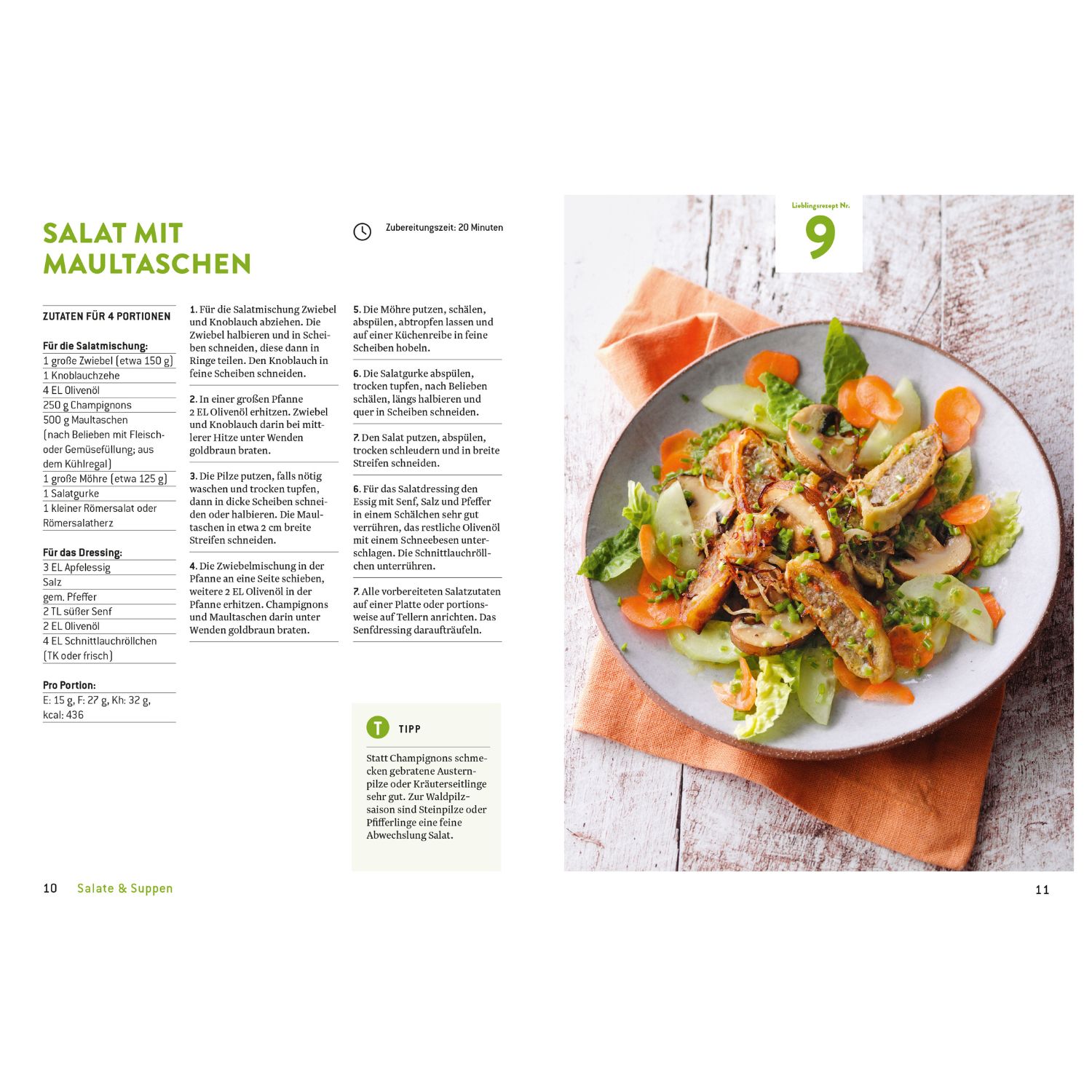 Rezept für Salat mit Maultaschen mit Bild