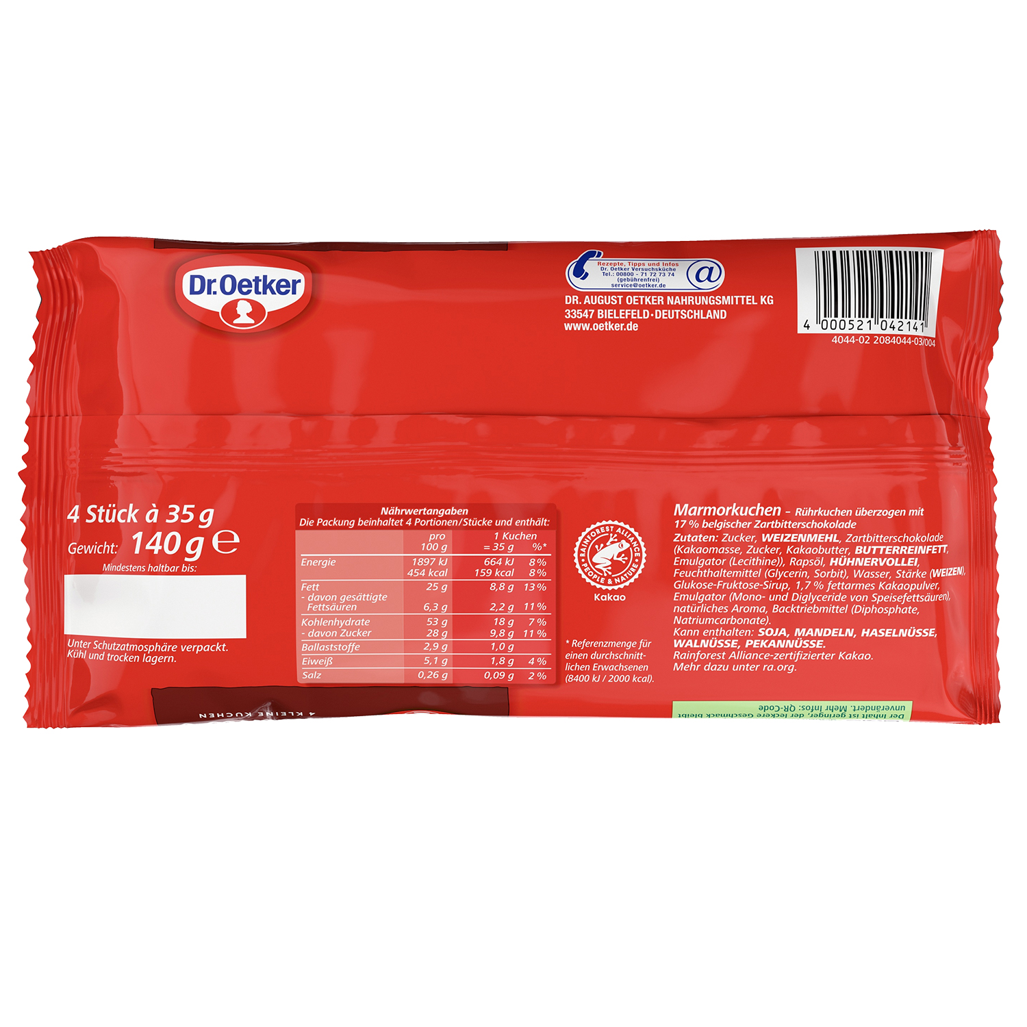 Fertige kleine Marmorkuchen 4er