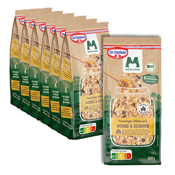 MüsLiebe Honig & Schoko Bio, 6er Pack + 1 gratis