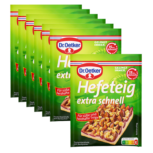 Hefeteig extra schnell, 6er Pack + 1 gratis