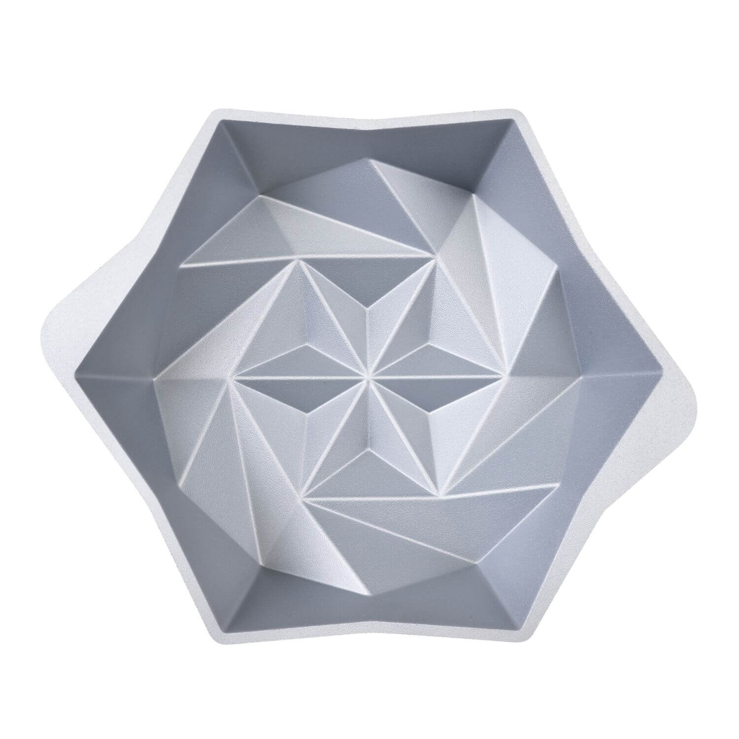 Silberne Innenseite der Origami Backform