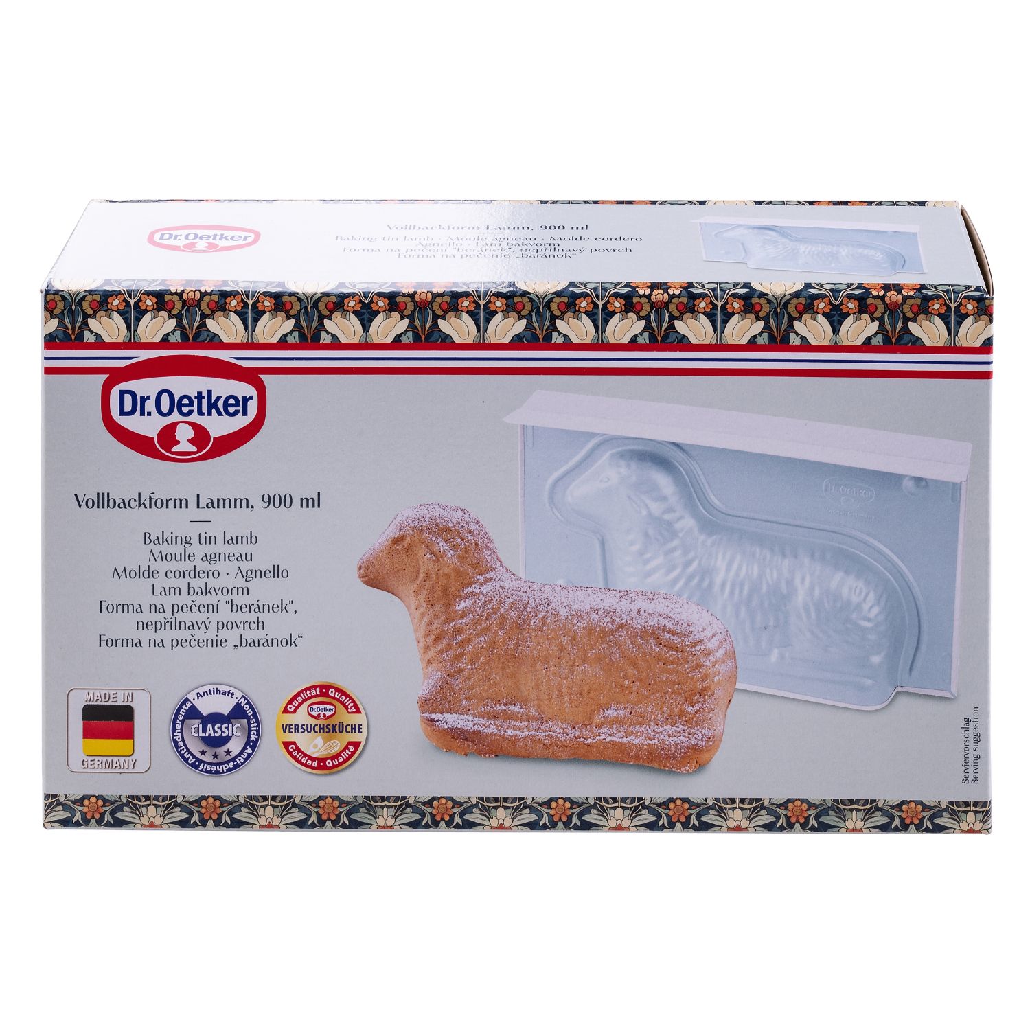 Verpackung der Dr. Oetker Vollbackform Lamm 900 ml