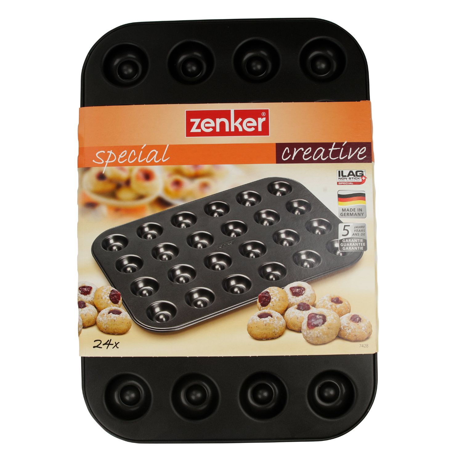 Husarenkrapfenbackblech in der Verpackung