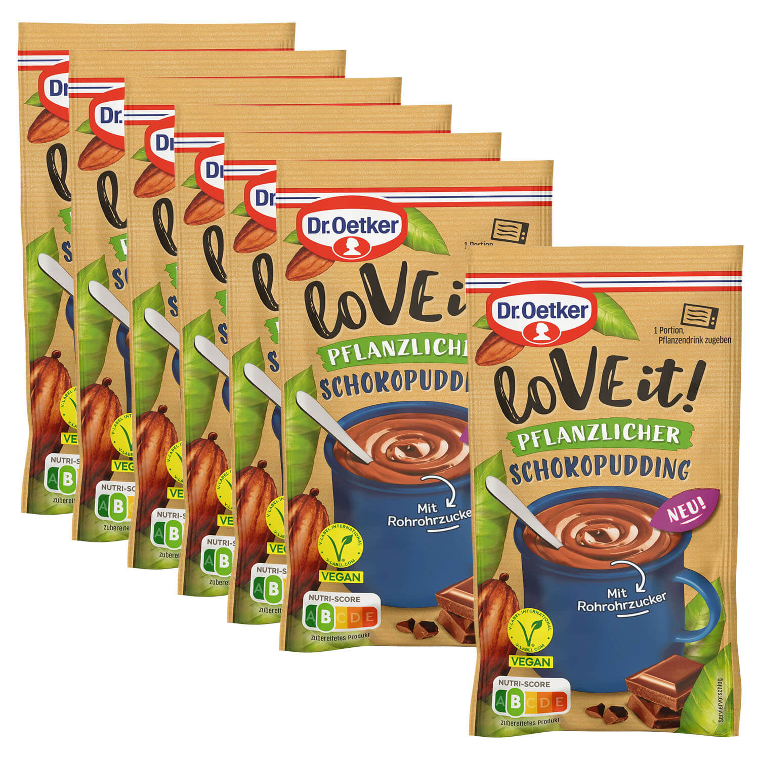 LoVE it! Pflanzlicher Schokopudding, 6er Pack + 1 gratis