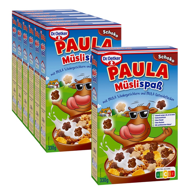 Paula Müslispaß Schoko 330g, 6er Pack + 1 gratis