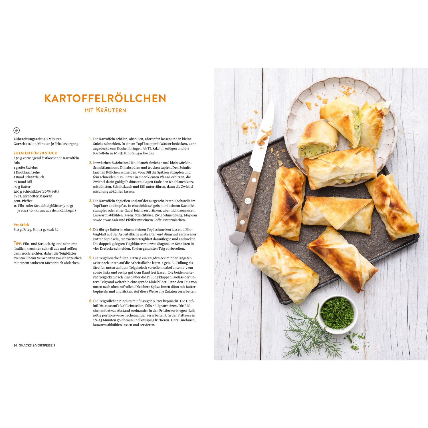 Rezept  für KartoffelröllchenHeißluftfritteuse