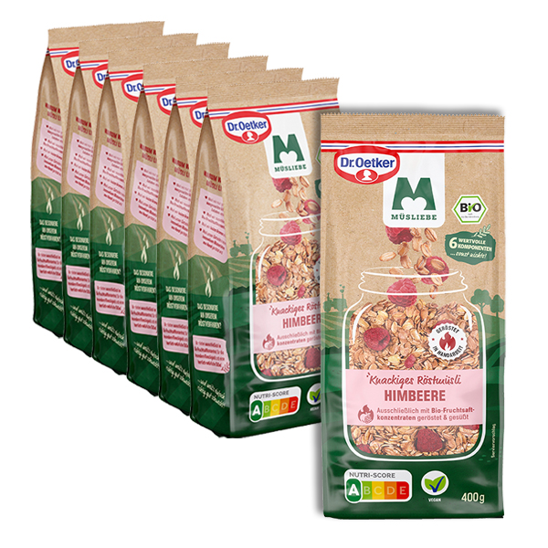 MÜSLIEBE Himbeere Bio, 6er Pack + 1 gratis