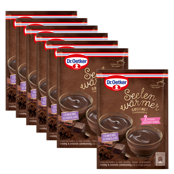 Seelenwärmer Gourmet-Cremepudding Feinherbe Schokolade, 6er Pack + 1 gratis