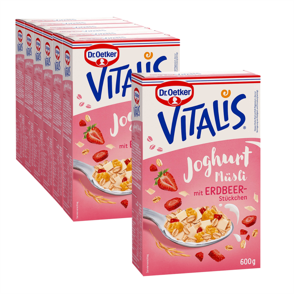 Vitalis Joghurtmüsli 600g, 6er Pack + 1 gratis