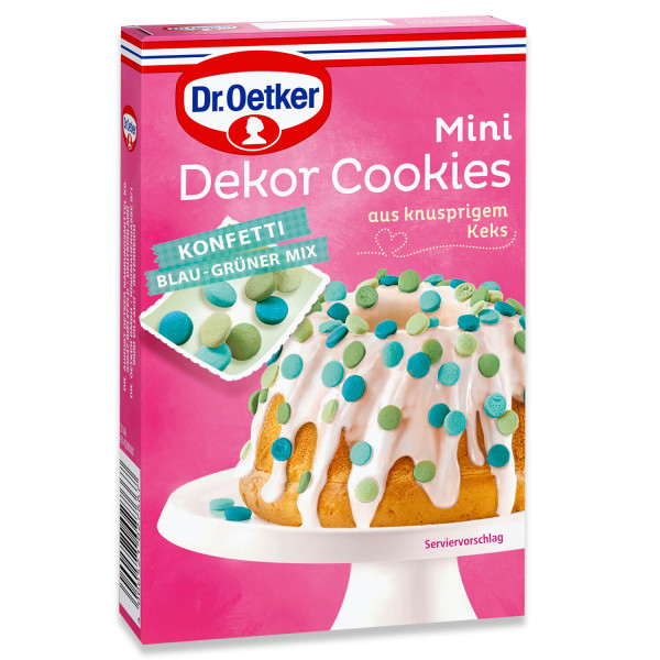 Mini Dekor Cookies Blau-Grüner Mix