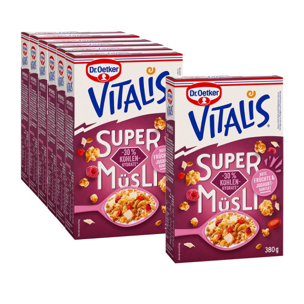 Vitalis SuperMüsli -30% Kohlenhydrate, 6er Pack + 1 gratis