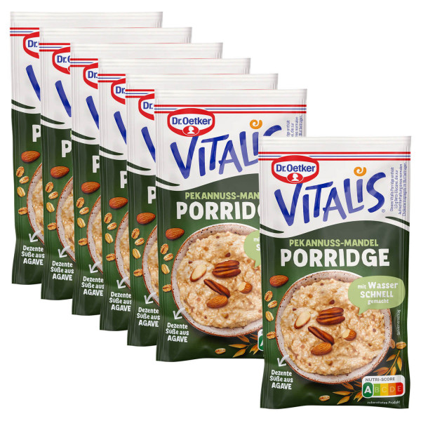 Vitalis Porridge Pekannuss-Mandel, 6er Pack + 1 gratis