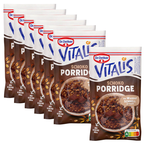 Vitalis Porridge Schokolade, 6er Pack + 1 gratis