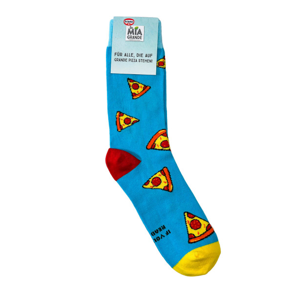 Pizza-Socken, Größe 42/46 gelb-rot