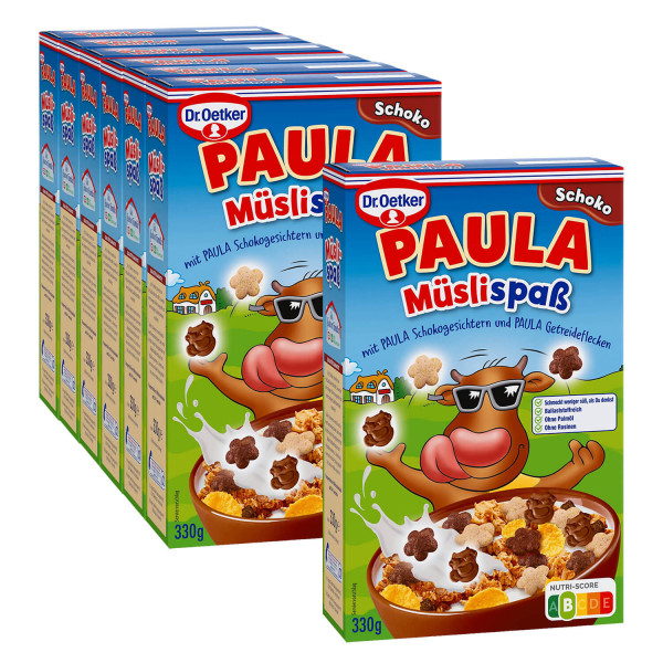 Paula Müslispaß Schoko 330g, 6er Pack + 1 gratis